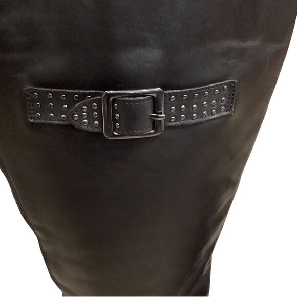 Twiggy London studded knee high boots 8 back zipper - Picture 11 of 13